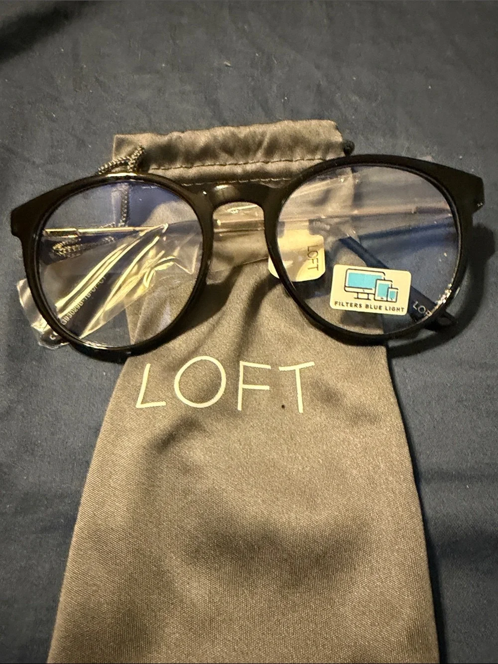 LOFT Black Round Blue Light Glasses